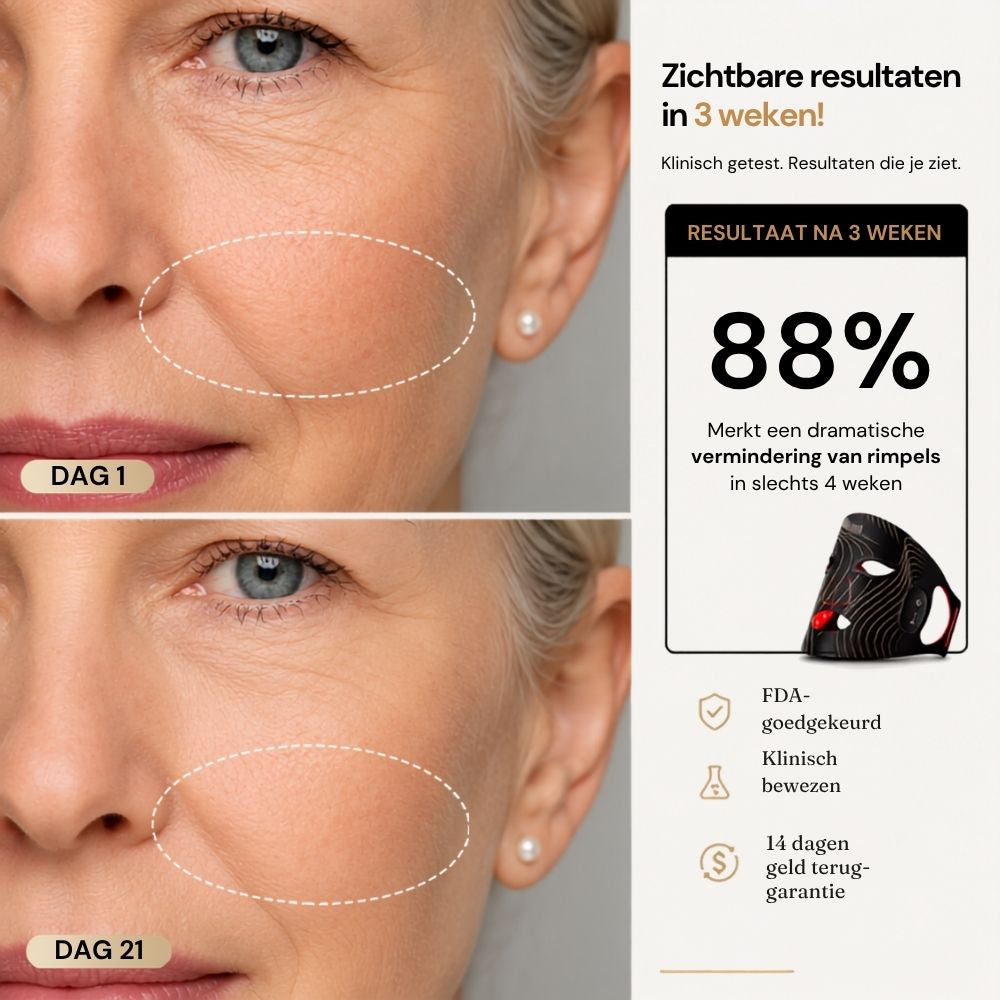 INIA Red Light Therapy Mask - Professionele LED-lichttherapie voor een zichtbaar gladdere, stevigere en stralende huid.